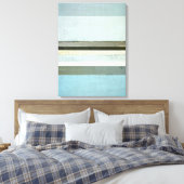 'Serious' Blue en Grey Abstract Art Canvas afdrukk Afdruk (Insitu (Slaapkamer))