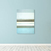 'Serious' Blue en Grey Abstract Art Canvas afdrukk Afdruk (Insitu (Houten vloer))