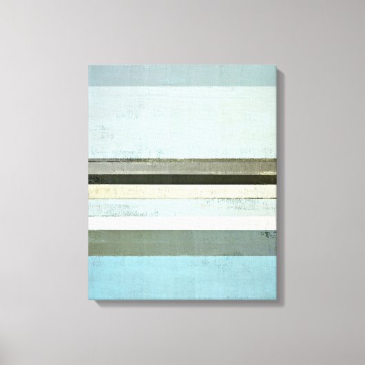 'Serious' Blue en Grey Abstract Art Canvas afdrukk Afdruk (Voorkant)