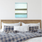 'Serious' Blue en Grey Abstract Art Canvas afdrukk Afdruk (Insitu (Slaapkamer))