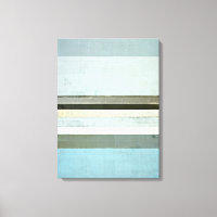 'Serious' Blue en Grey Abstract Art Canvas afdrukk