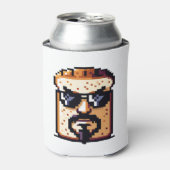Serious Bread - Grappig Pixel Art Retro karakter Blikjeskoeler (Blikje Voorkant)