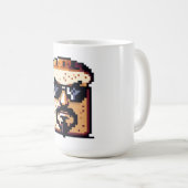 Serious Bread - Grappig Pixel Art Retro karakter Koffiemok (Voorkant rechts)