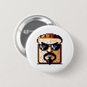 Serious Bread - Grappig Pixel Art Retro karakter Ronde Button 5,7 Cm (Voorkant /achterkant)