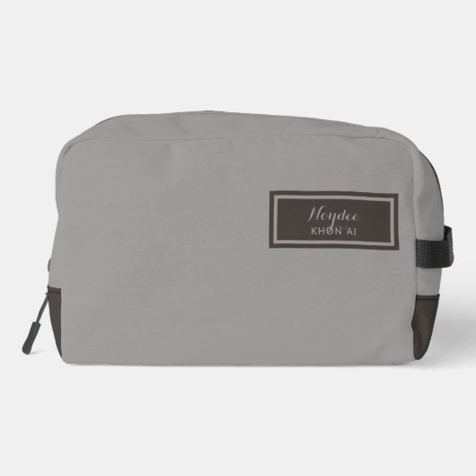 Serious Classic Minimal Simple Grey Toilettasje (Achterkant)