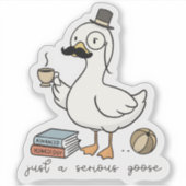 Serious Goose, Funny Academic Gekke Goose Sticker (Voorkant)