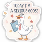 Serious Goose Vinyl Sticker – Funny Animal Meme De (Voorkant)