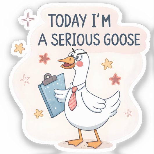 Serious Goose Vinyl Sticker – Funny Animal Meme De (Voorkant)