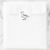 Serious Mallard Duck Bird in zwart-wit Ronde Sticker (Tas)