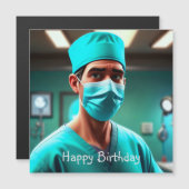 Serious Surgeon Birthday Magnetische Kaart (Voorkant / Achterkant)