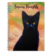 Serious Thoughts Cat Art Persoonlijk Dagboek Notit Notitieboek (Voorkant)