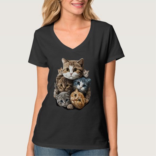 Seriously Cute Pile Of Cats And Kittens T-shirt (Voorkant)