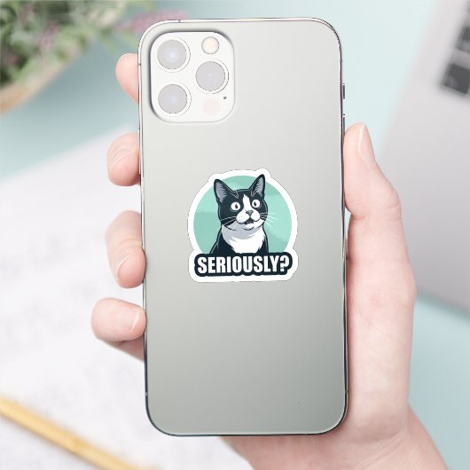 Seriously? Funny Dog Sticker | Sarcastic Reaction  (Telefoon)
