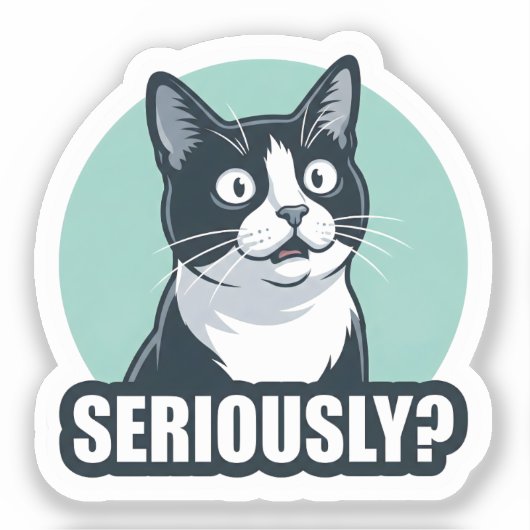 Seriously? Funny Dog Sticker | Sarcastic Reaction (Voorkant)