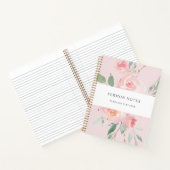 Sermon Notes Waterverf Bloemblush roze Notitieboek (Binnen)
