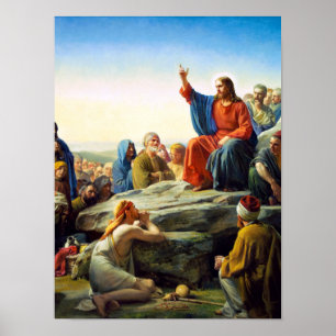 Sermon op de berg van Carl Bloch Poster
