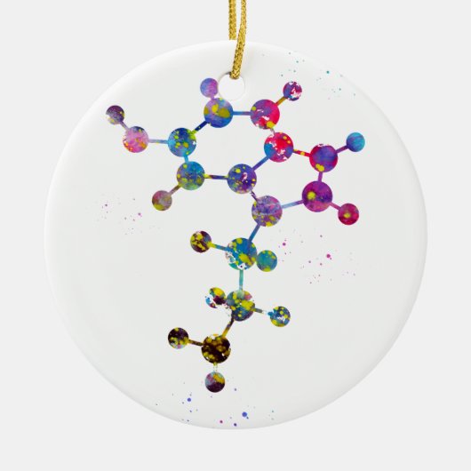 Serotonin Molecule Keramisch Ornament (Voorkant)