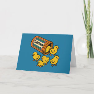 Serotonine Baby Chicks Chicken Art Grappige Kippen Kaart