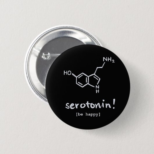 "Serotonine: De Happy Molecule Button (Voorkant /achterkant)