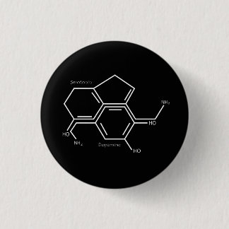 serotonine en dopamine t-shirt ronde button 3,2 cm