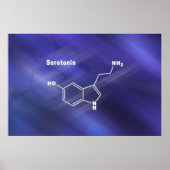 Serotonine hormoon Structurele chemische formule Poster (Voorkant)