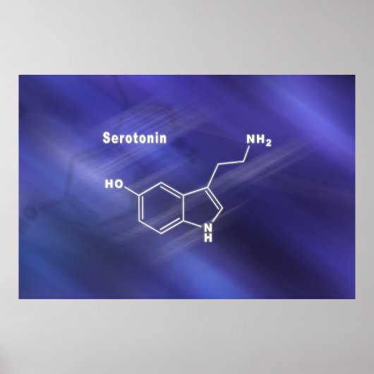 Serotonine hormoon Structurele chemische formule Poster (Voorkant)