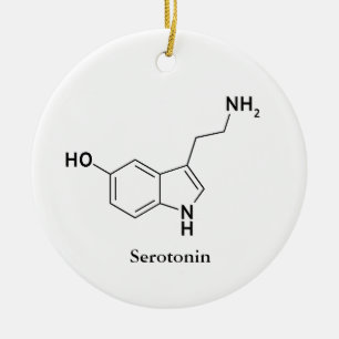 Serotonine Moleculaire Structuur Chemie Wetenschap Keramisch Ornament