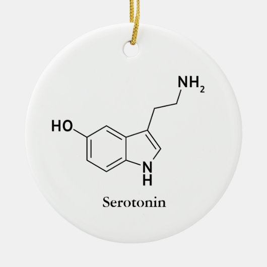 Serotonine moleculaire structuur chemie wetenschap keramisch ornament (Voorkant)