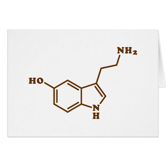 Serotonine Molecular Chemical Formula Wenskaart (Voorkant Horizontaal)