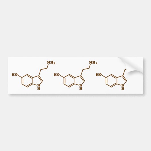 Serotonine Molecular Chemical Formule Bumpersticker (Voorkant)