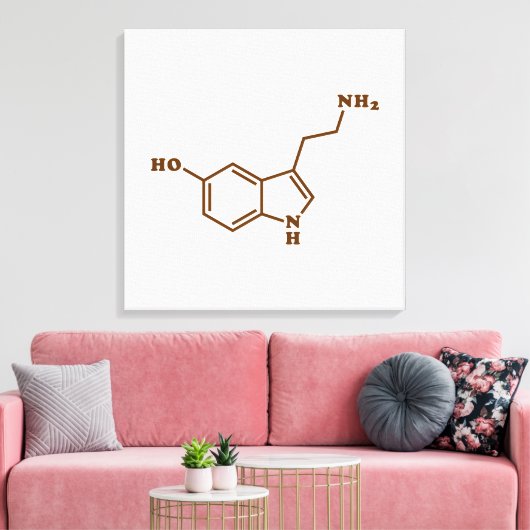 Serotonine Molecular Chemical Formule Canvas Afdruk (Insitu (Woonkamer))