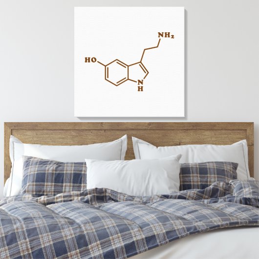 Serotonine Molecular Chemical Formule Canvas Afdruk (Insitu (Slaapkamer))