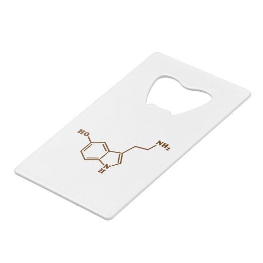 Serotonine Molecular Chemical Formule Creditkaart Flessenopener (Voorkant Gekanteld)