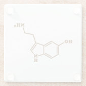 Serotonine Molecular Chemical Formule Glazen Onderzetter (Achterkant)