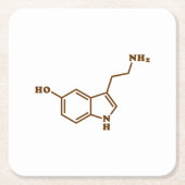 Serotonine Molecular Chemical Formule Kartonnen Onderzetters (Voorkant)