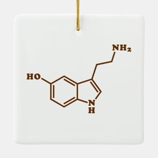Serotonine Molecular Chemical Formule Keramisch Ornament (Achterkant)
