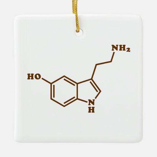 Serotonine Molecular Chemical Formule Keramisch Ornament (Voorkant)