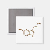 Serotonine Molecular Chemical Formule Magneet (Voorkant / Achterkant)