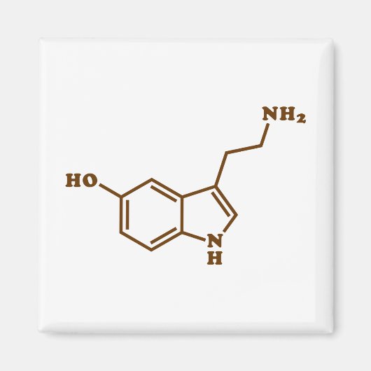 Serotonine Molecular Chemical Formule Magneet (Voorkant)