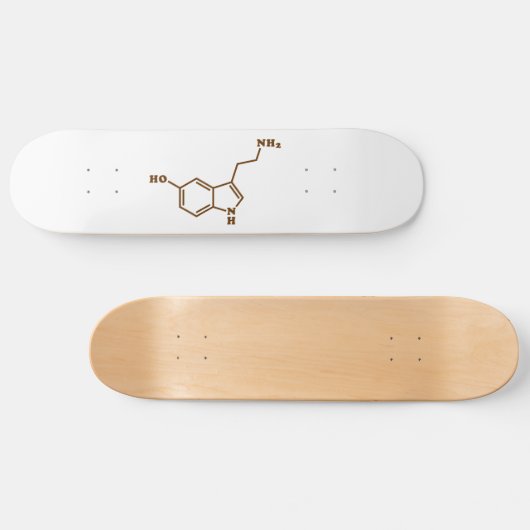 Serotonine Molecular Chemical Formule Persoonlijk Skateboard (Horizontaal)