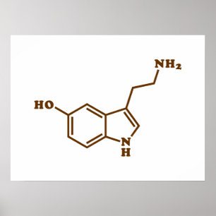 Serotonine Molecular Chemical Formule Poster