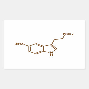 Serotonine Molecular Chemical Formule Rechthoekige Sticker