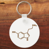 Serotonine Molecular Chemical Formule Sleutelhanger (Voorkant)