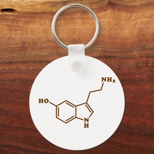 Serotonine Molecular Chemical Formule Sleutelhanger (Voorkant)
