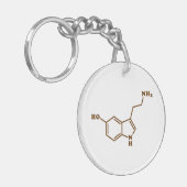 Serotonine Molecular Chemical Formule Sleutelhanger (Voorkant Links)