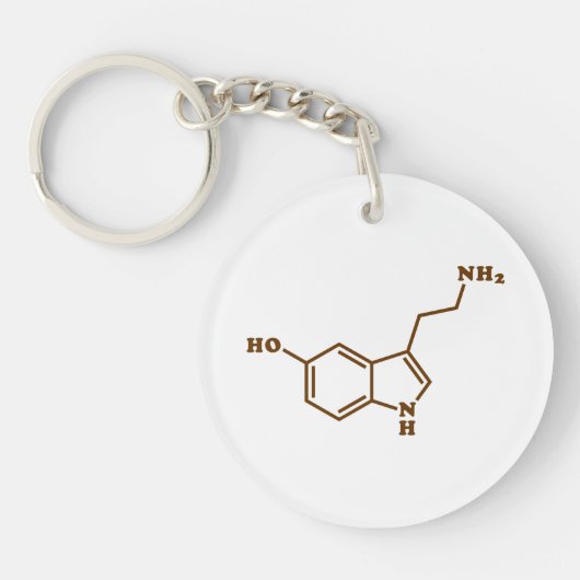 Serotonine Molecular Chemical Formule Sleutelhanger (Voorkant)