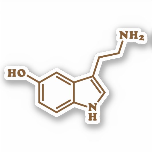 Serotonine Molecular Chemical Formule Sticker (Voorkant)