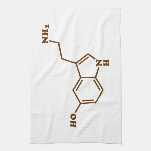 Serotonine Molecular Chemical Formule Theedoek (Verticaal)