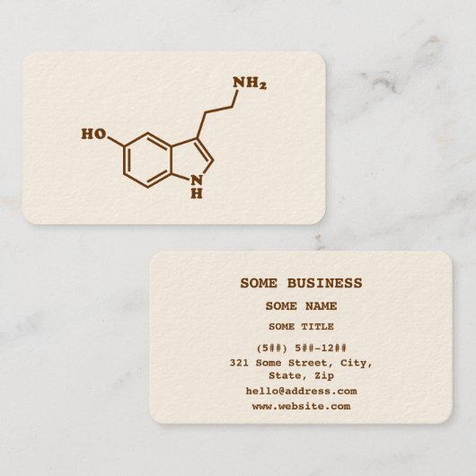 Serotonine Molecular Chemical Formule Visitekaartje (Voorkant / Achterkant)