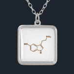 Serotonine Molecular Chemical Formule Zilver Vergulden Ketting<br><div class="desc">Serotonine Molecule ~ Chemische Skeletstructurele formule Organische verbinding.

Wereldbol Trotters is gespecialiseerd in idiosyncratische beelden van rond het wereldbol. Hier vindt u unieke Wenskaarten,  Briefkaarten,  Posters,  Muismatten en nog veel meer.</div>